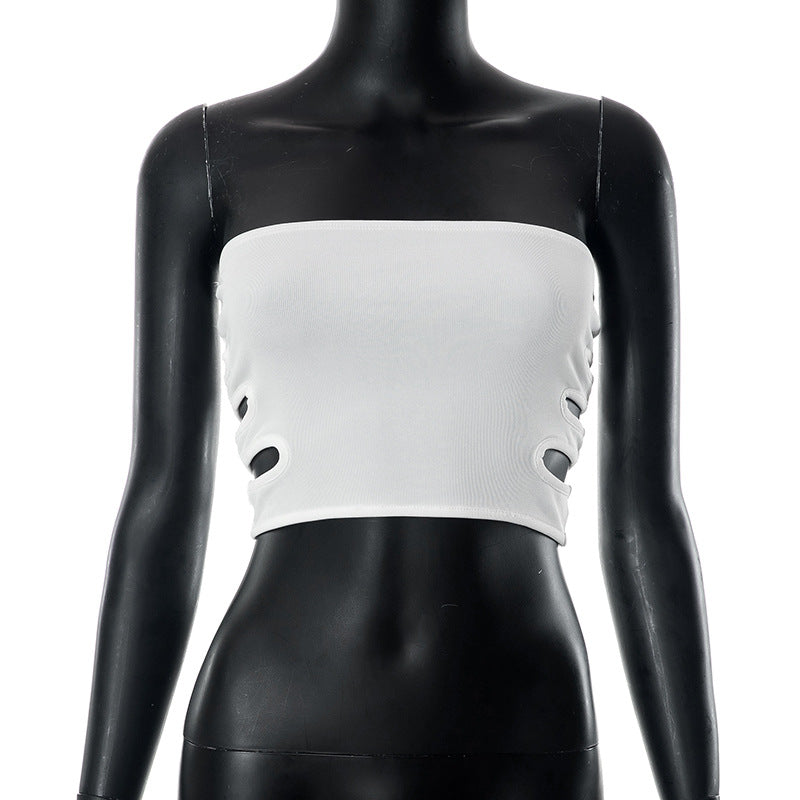 Cropz - Hollow-Out Cut-Out Crop-Top (7517929177176)