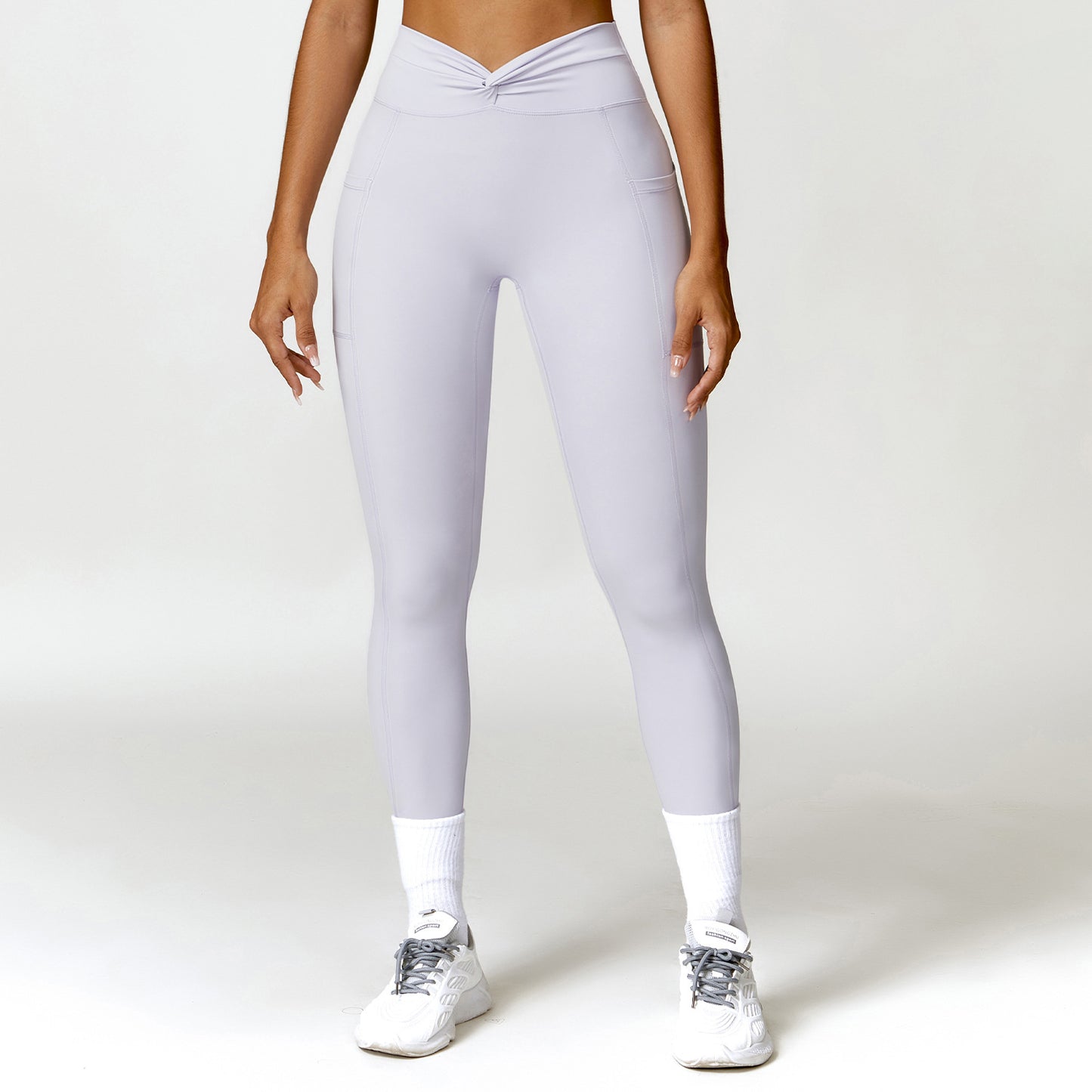 Cross-Ruffles - Cross-Ruffles High-Waist Yoga Pants (7520615170136)