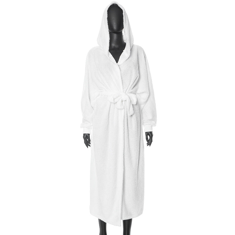 Solid Color Loose Hooded Bejirog Warm Trench
