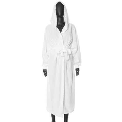 Solid Color Loose Hooded Bejirog Warm Trench
