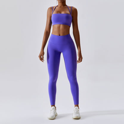 Double Straps - Sports Cami & Yoga Bottoms Set (7516858941528)
