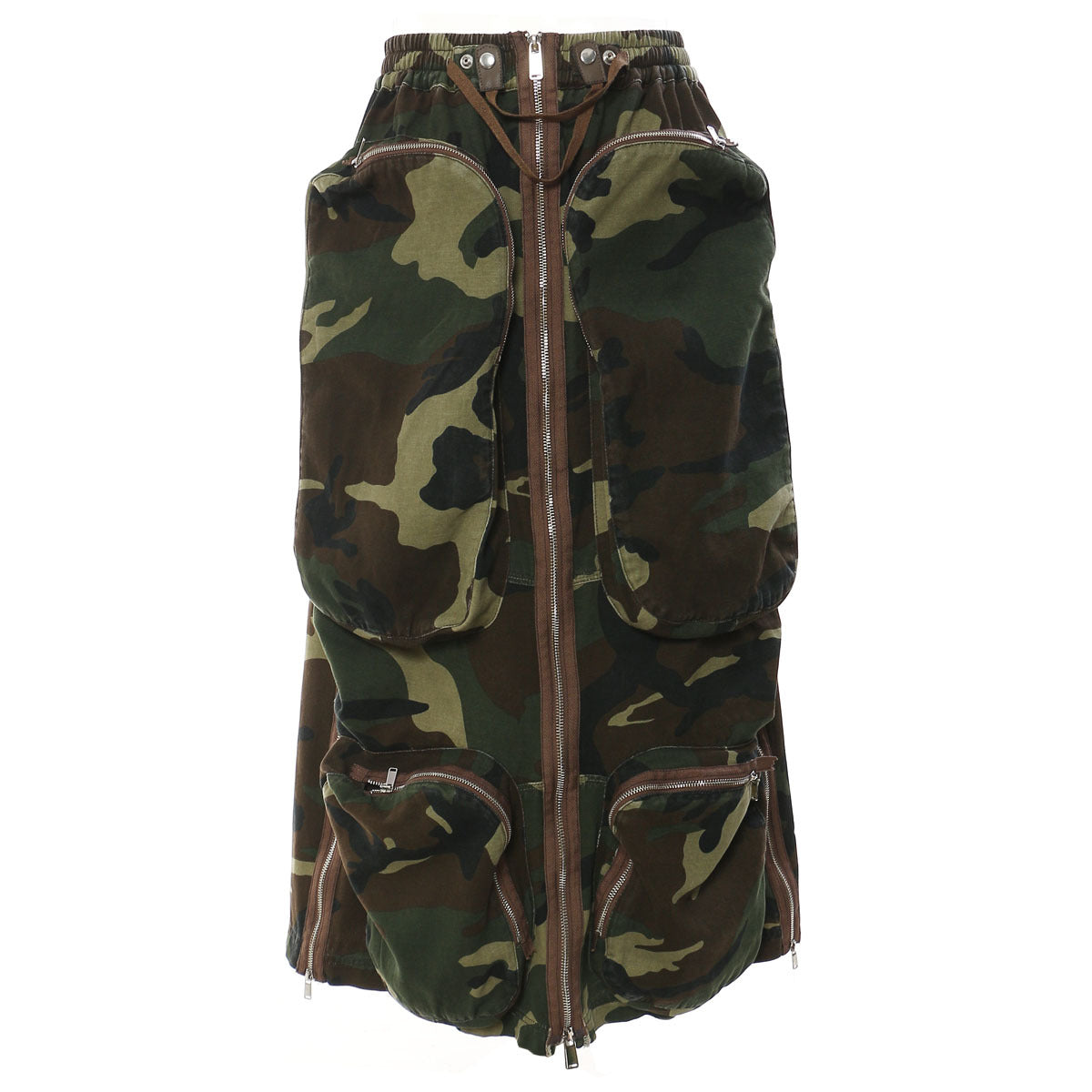 Pockets & Zippers Mid-Length Workwear Skirt