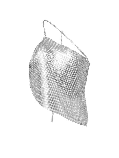 Sequins Backless - Small Sling Shaped Halter Top (7517610704984)
