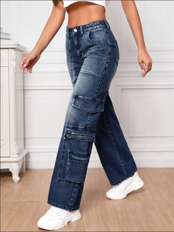 Multi-Pockets Tooling Denim Jeans
