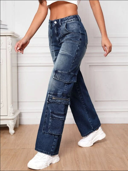 Multi-Pockets Tooling Denim Jeans