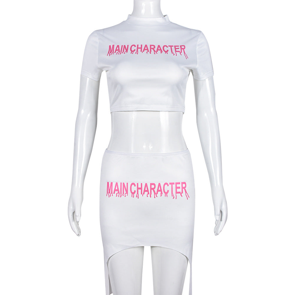 MAIN CHARACTER Hollow-Out Cut-Out Cropped Top Short & Skirt Two-Piece Set (7524282925144)