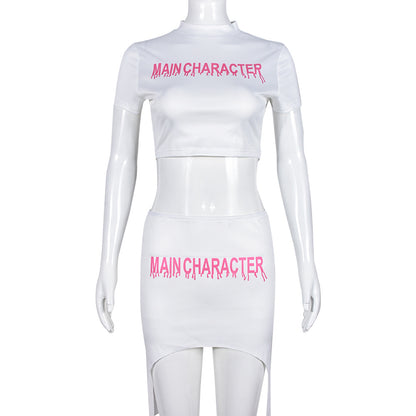 MAIN CHARACTER Hollow-Out Cut-Out Cropped Top Short & Skirt Two-Piece Set (7524282925144)