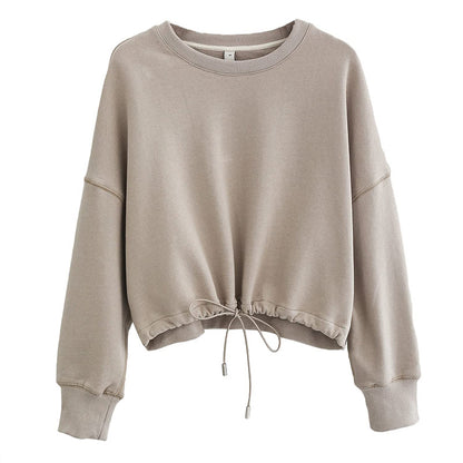 Cinched - Drawstring Pullover Cropped Top (7517823303768)