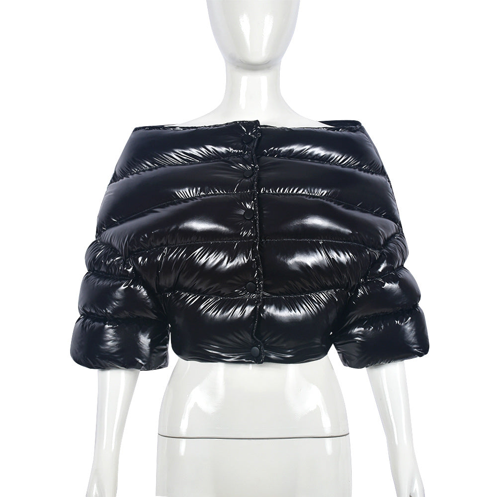 Off-Shoulder Padded Coat (7516641394776)