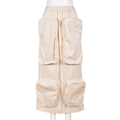 Multi-Pocket Outdoor Slit Skirt