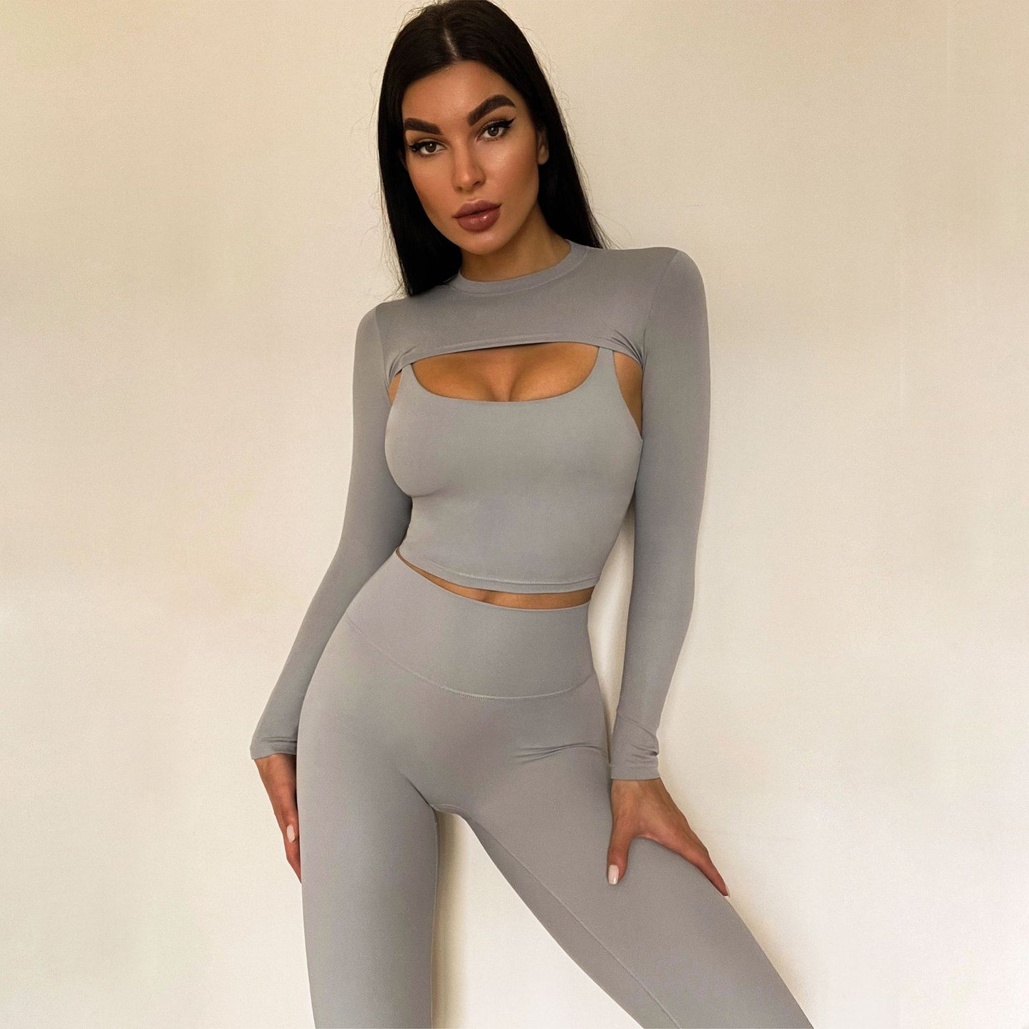 Sling Long Sleeves T-Shirt & Yoga Pants - Set (7516864446552)