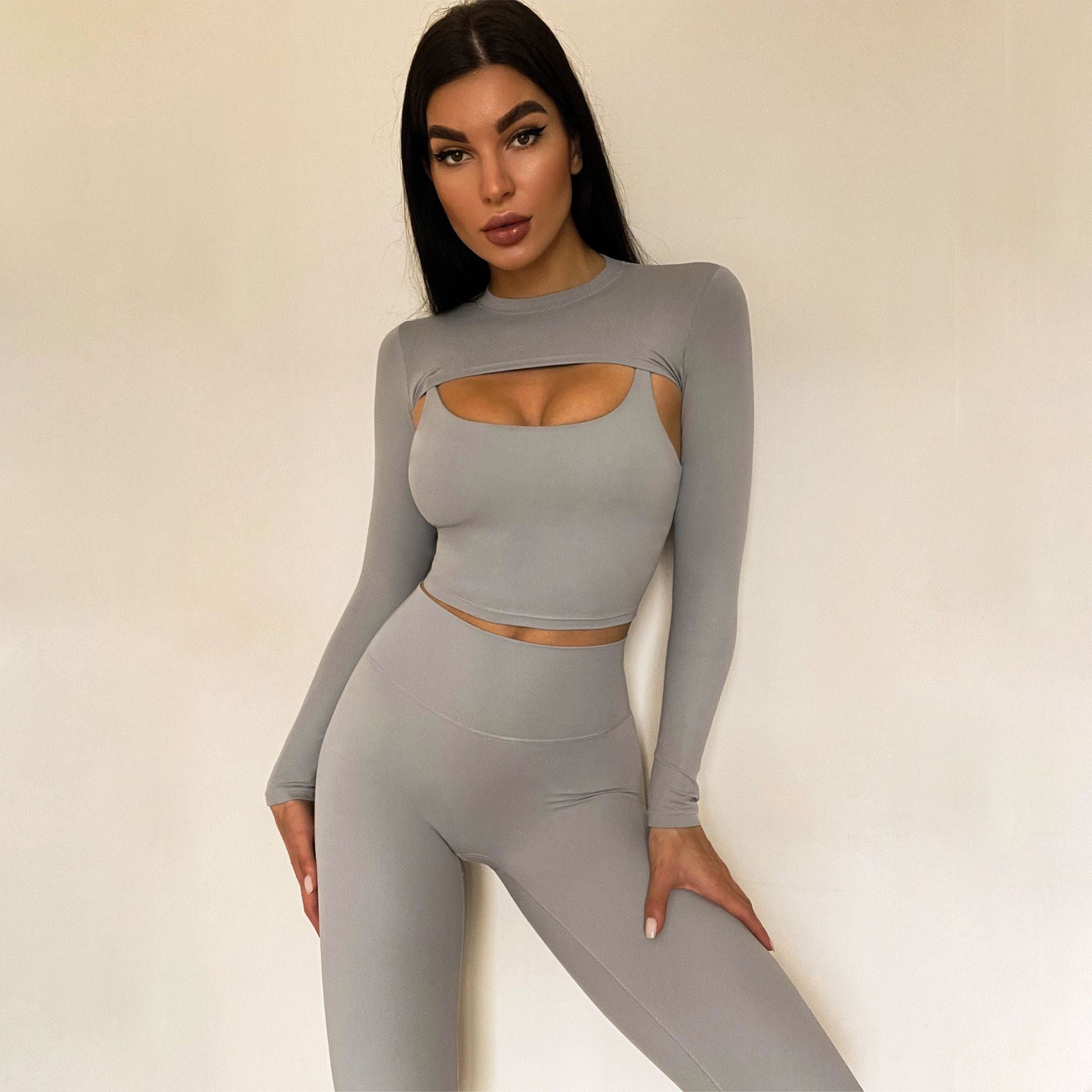 Sling Long Sleeves T-Shirt & Yoga Pants - Set (7516864446552)