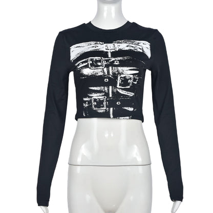 Printed Slimming Long Sleeves Short Skirt & Top Two-Piece Set (7524282990680)
