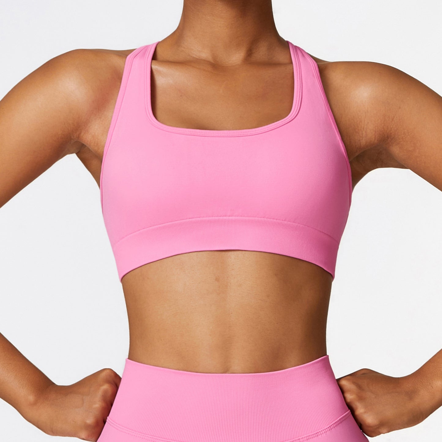 Seamless Lace-Up Yoga Sports Bra