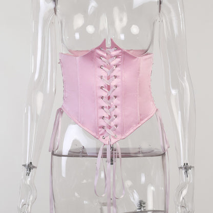 Chiffon Off-Shoulder Corset Two-Piece Dress