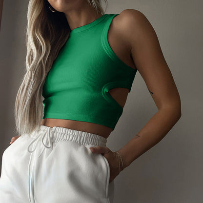Hollow-Out Cut-Out Tank Top Crop-Top