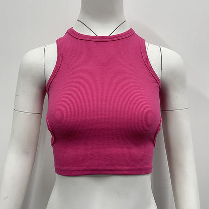 Hollow-Out Cut-Out Tank Top Crop-Top