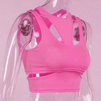 Hollow-Out Cut-Out Sling Cross Tank-Top