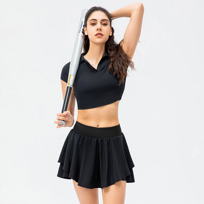 Active Top & Tennis Skirt Set - Short-Sleeves (7516821422168)
