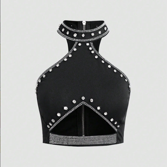 Beaded Handmade Halter Top Crop-Top