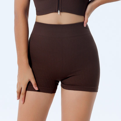 Mid-Zip - Collared Yoga Top Mid-Zipper & Yoga Shorts Set (7520691585112)