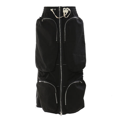 Pockets & Zippers Mid-Length Workwear Skirt