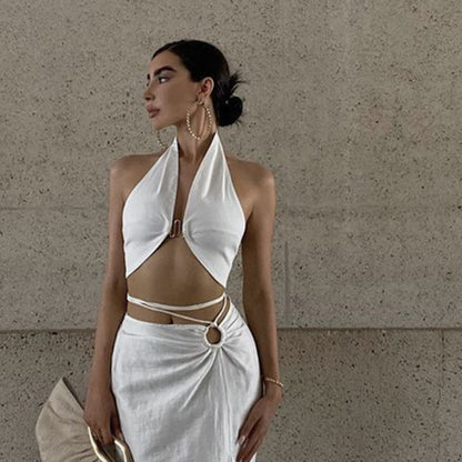 Crochet Backless Halter Top