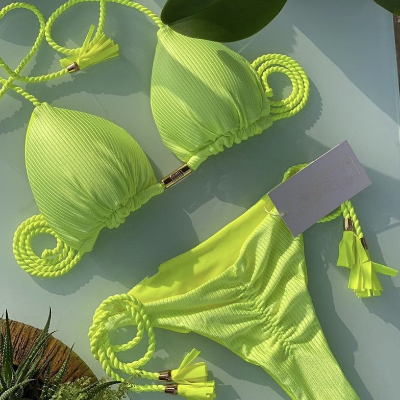 Braid Rope Bikini Set - Solid Color Multi-Color Blend Bikini (7516590440536)
