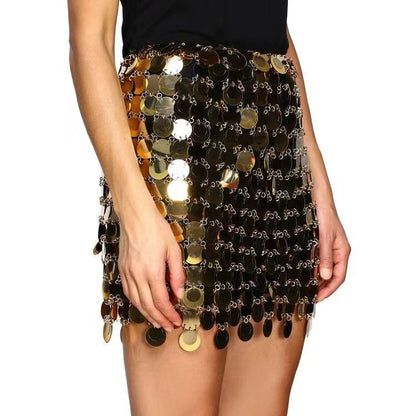 Criss-Cross Sequin Skirt