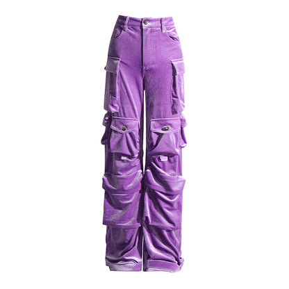 Tooling Stitching High-Waist Multi-Pocket Pants (7524749836376)