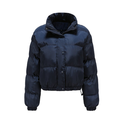 Short Cotton Jacket Long Sleeves High Collar Cotton-Padded Coat (7516616294488)