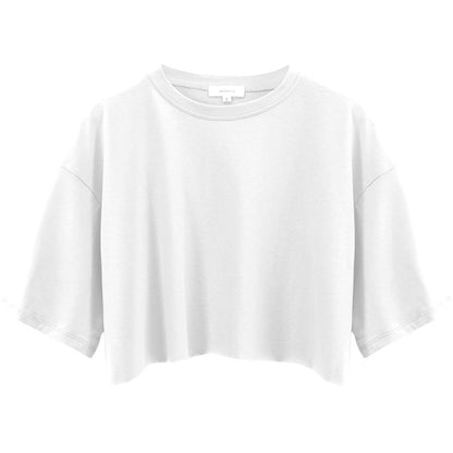 Cotton Solid Color Crop-Top