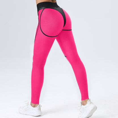 Robotic - Color Block Patchwork Sports Bra & Hip Lifting Pants Two-Piece Set (7516855861336)