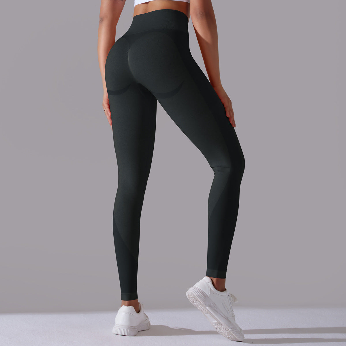 Seamless Smiley-Face Jacquard Peach Hip Yoga Pants