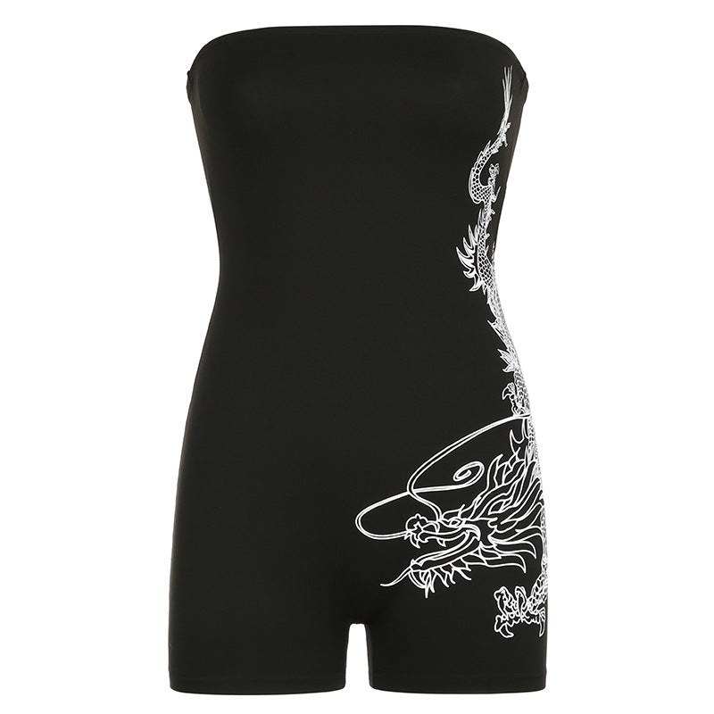 Dragon Tube-Top Sleeveless Romper