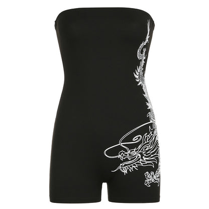 Dragon Tube-Top Sleeveless Romper