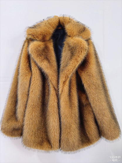 Faux Fur Mid-Length Coat