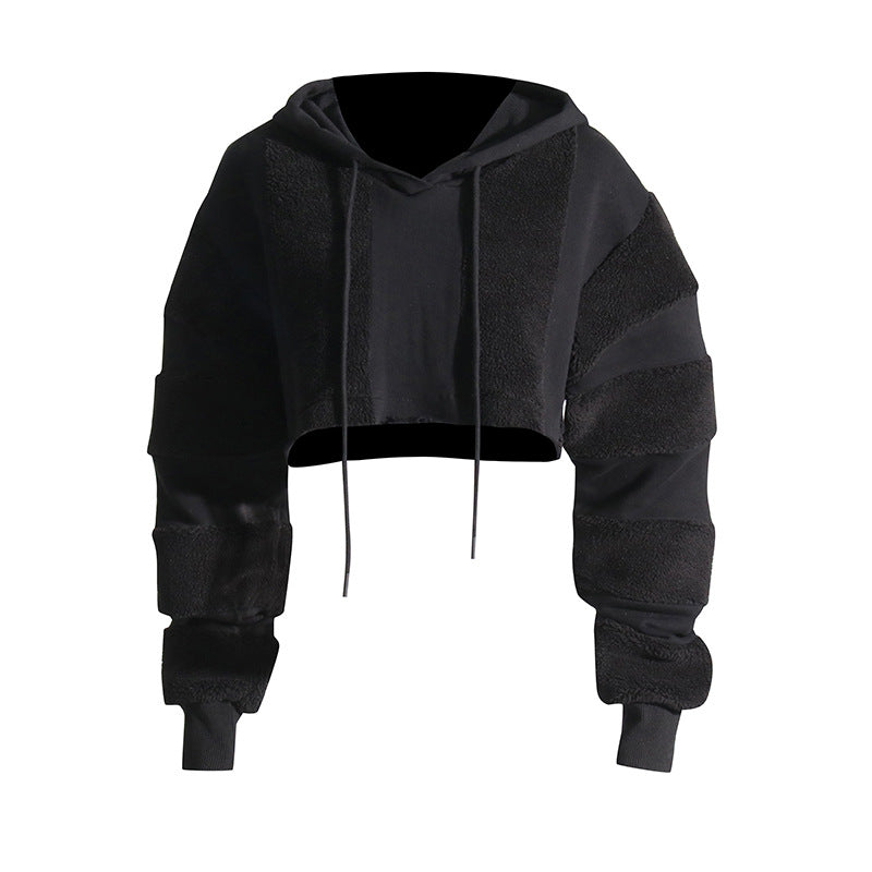 Lamb Wool - Hooded Crop-Top (7516561145944)