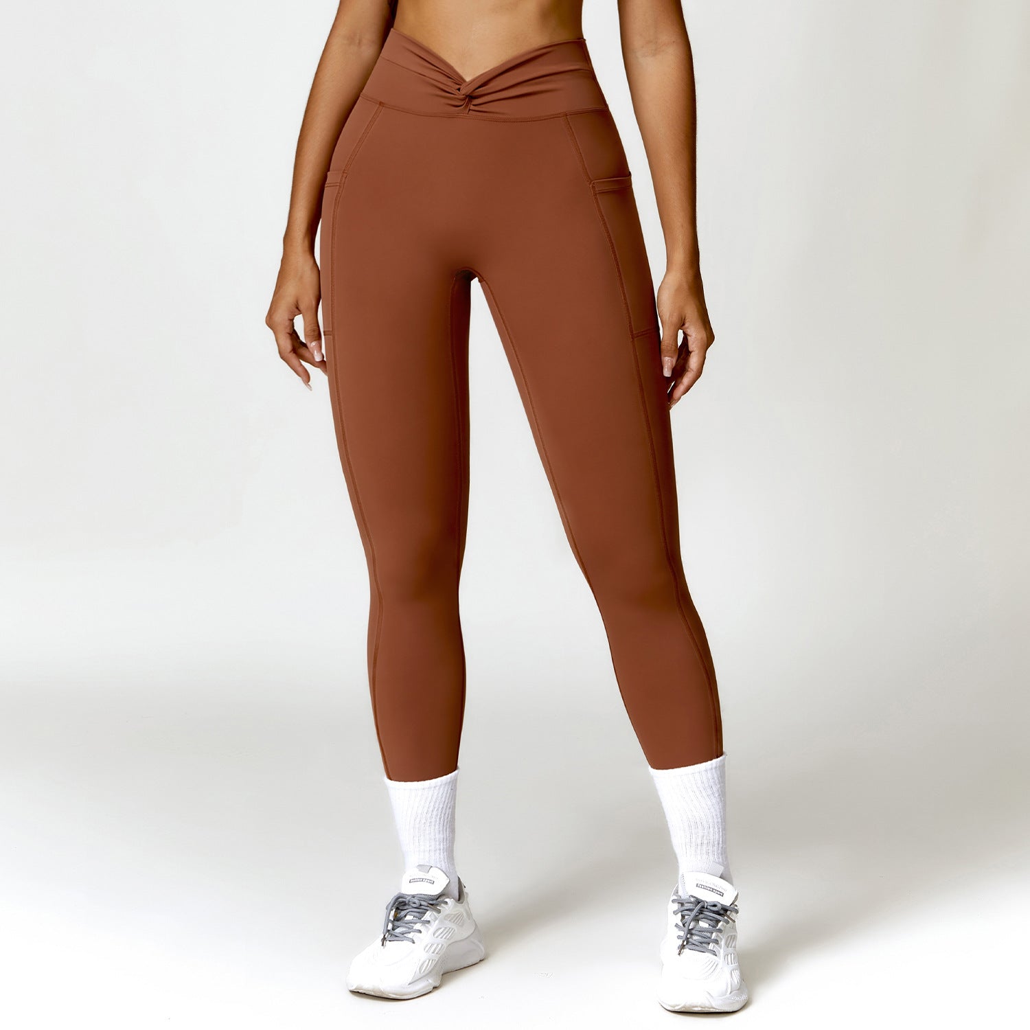 Cross-Ruffles - Cross-Ruffles High-Waist Yoga Pants (7520615170136)