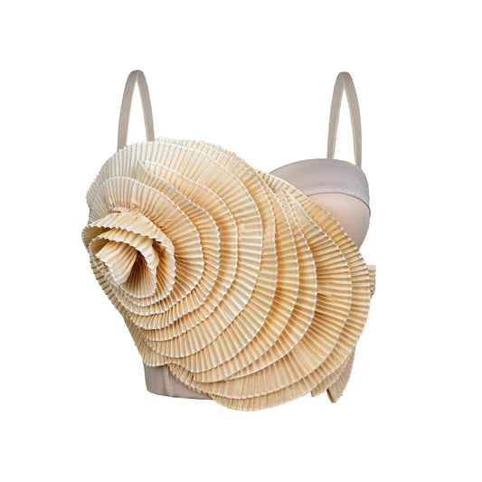 Pleated Floral Boning Corset