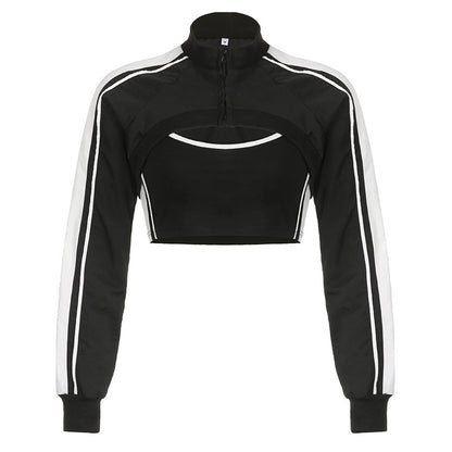 Locomotive Striped - Woven Stitching Inner Two-Piece Top (7518642700376)