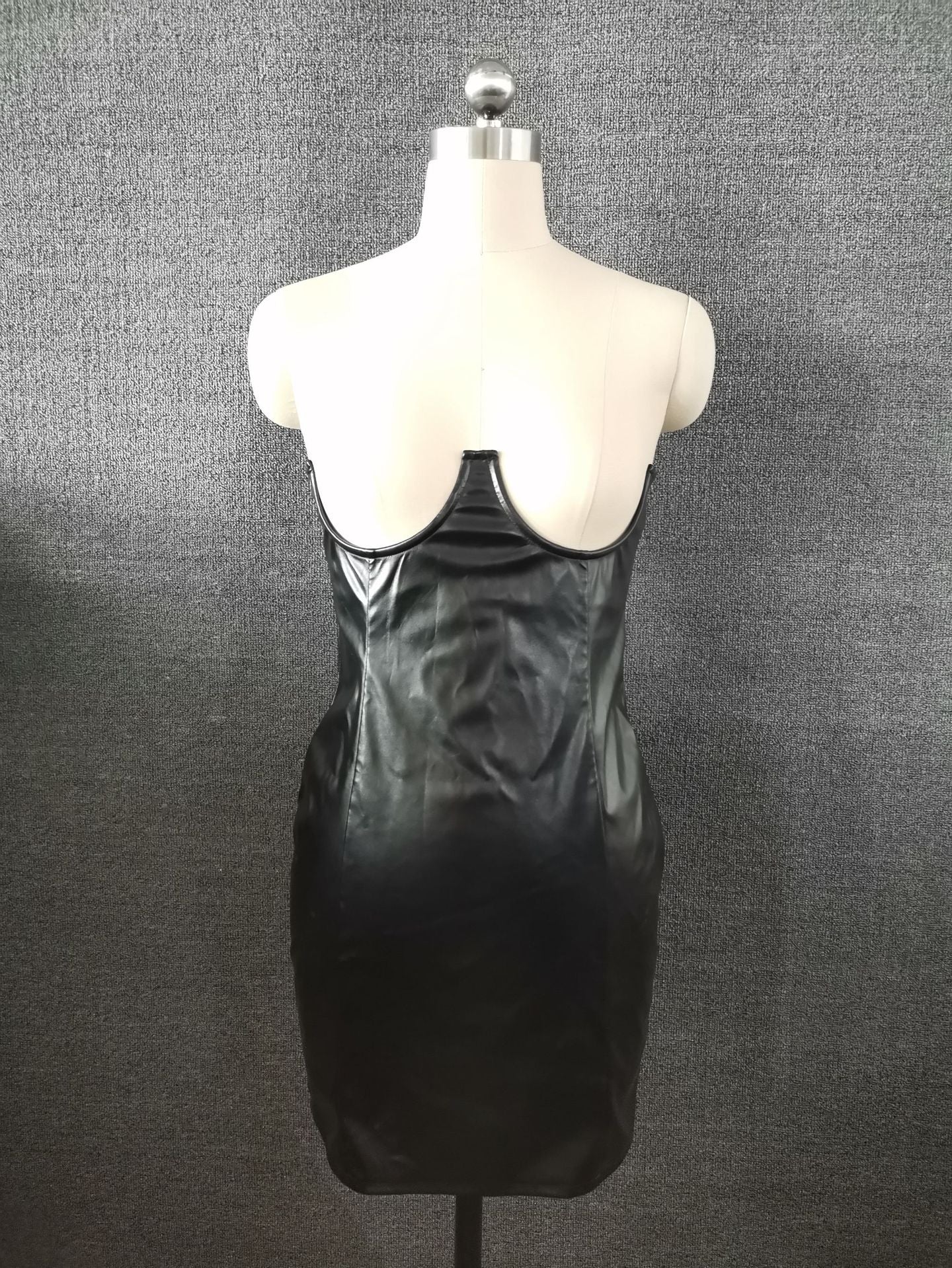 Faux-Leather Sheath High-Waist Slimming Skirt