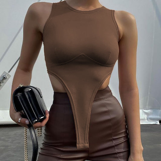 Solid Color Sleeveless Vest-T-Shirt