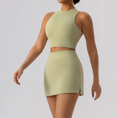 Slim-Fit Sheath Two-Piece Skort Set