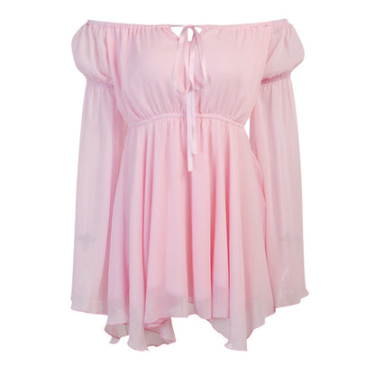 Chiffon Off-Shoulder Corset Two-Piece Dress