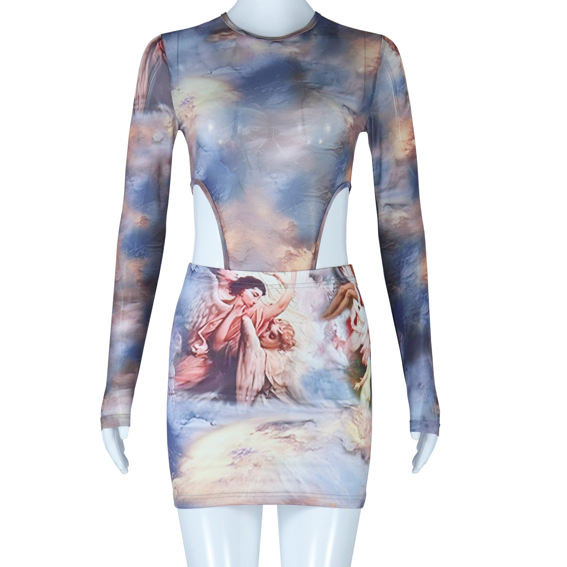 Long Sleeves Character/Printed/Skirt/Top - Two-Piece Set (7524302618712)