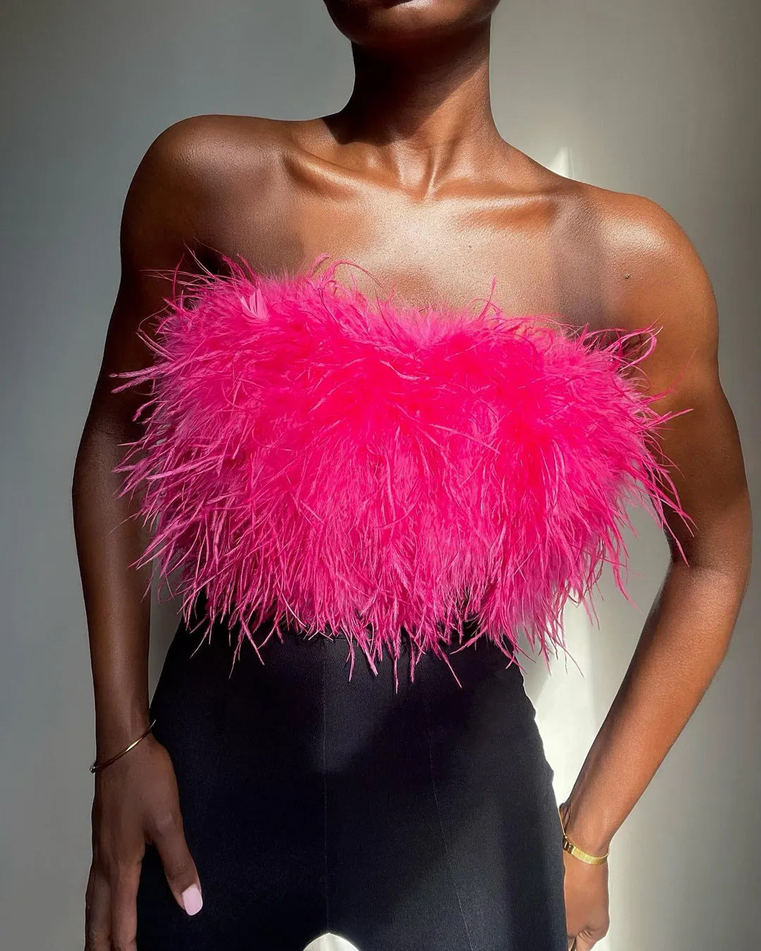 Fur! - Feather Fur Tube Top (7517947854936)