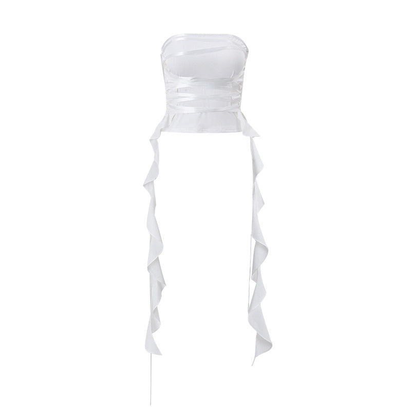 Slim-Fit Lace-Up Off-Shoulder Tube-Top