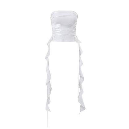 Slim-Fit Lace-Up Off-Shoulder Tube-Top