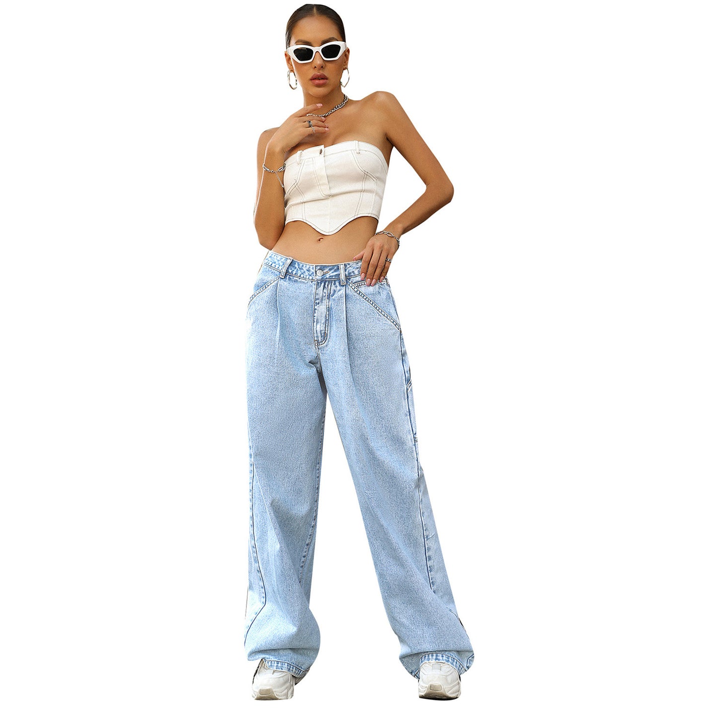 High-Waist Loose-Fit Denim Jeans
